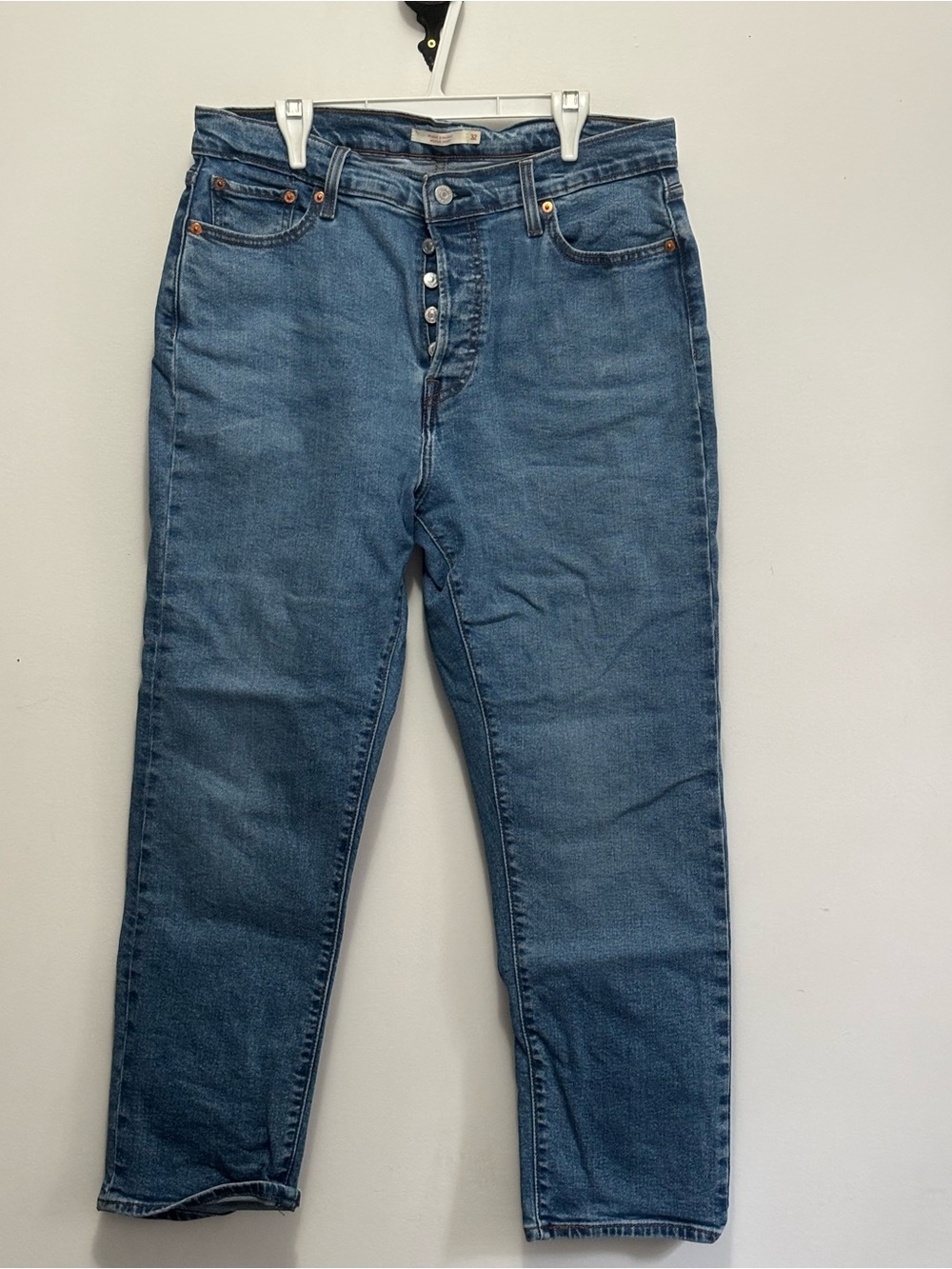 Levi's Button Fly Women's Medium Blue Straight Leg Jeans